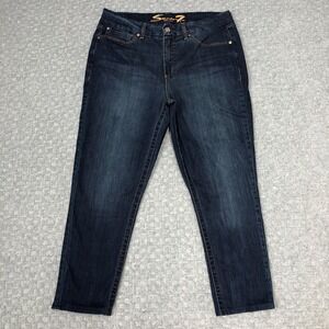 Seven7 Jeans Womens 14 Blue Avalon Tummyless High Rise Skinny Stretch Denim Norm